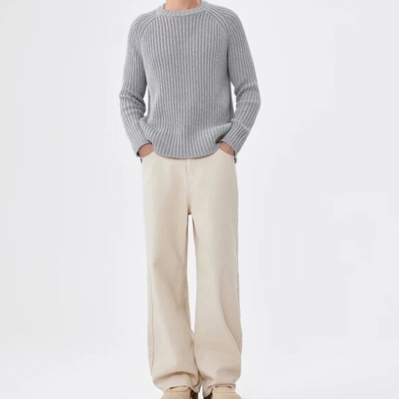 NWT YITAI Signature Rib Sweater-Grey - Picture 3 of 11